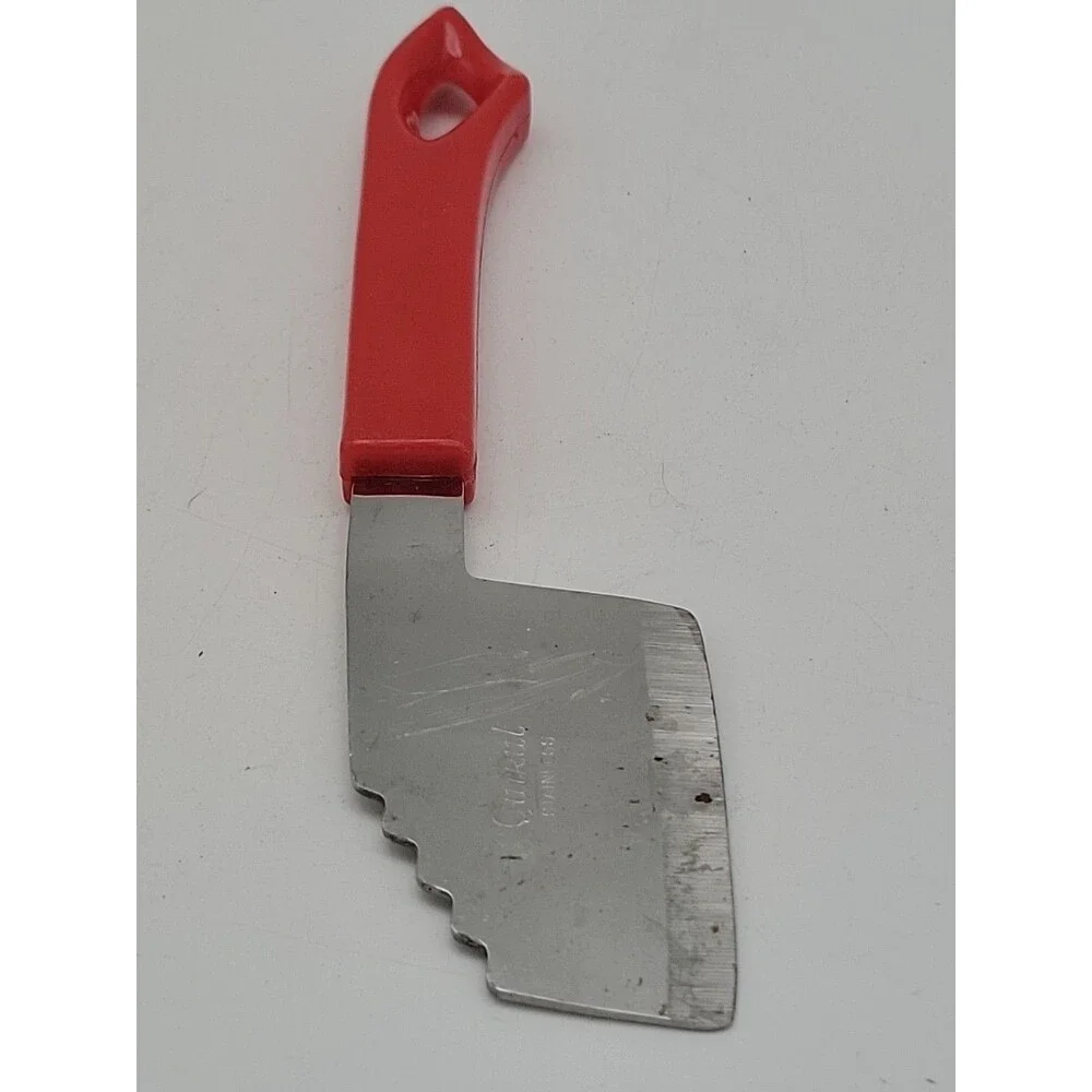 Quikut Stainless Steel Cleaver Red Plastic Handle 8